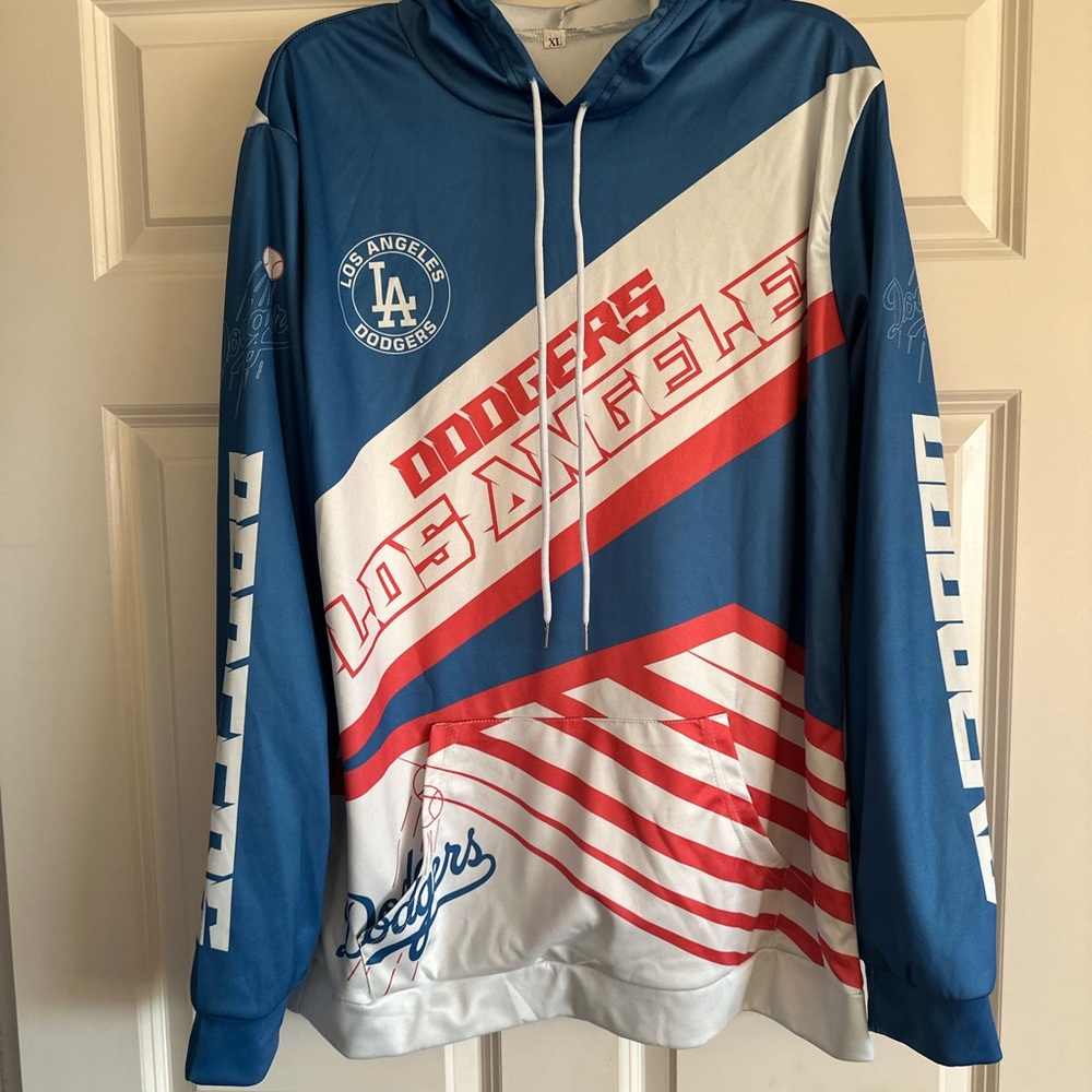 Los Angeles Dodgers Blue and Red Hoodie